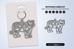 Geometric Jungle Animal Keychain Laser Cut SVG Product Image 2