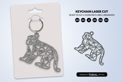 Geometric Jungle Animal Keychain Laser Cut SVG Product Image 1