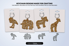 Geometric Savana Animal Keychain Laser Cut SVG Product Image 1