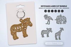 Geometric Savana Animal Keychain Laser Cut SVG Product Image 4