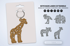 Geometric Savana Animal Keychain Laser Cut SVG Product Image 5