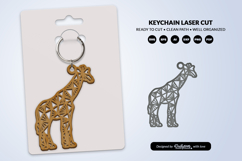 Geometric Savana Animal Keychain Laser Cut SVG Product Image 1