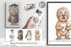 Funny Animal Graduation Digital Paper Product Image 1