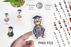 Messy Animal Graduation Sticker Product Image 1
