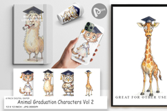 Messy Animal Graduation Digital Paper Product Image 1
