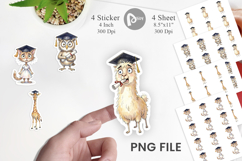 Messy Animal Graduation Sticker Product Image 1