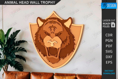 3D Animals Head Trophy Laser Cut Bundle | Layered Wall Decor Product Image 7