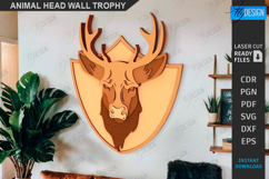 Animal Head Trophy Laser Cut |Layered Wall Decor| 3D Laser Product Image 1