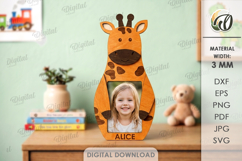 Hugging Animal Photo Frames Bundle Laser Cut. Kids SVG Product Image 9