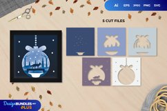 3D Shadowbox Fox in Christmas Ball Layered Papercut Product Image 1