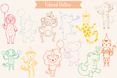 Colored Hand-Drawn Jungle Animals Birthday Characters Product Image 4