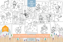 Jungle Animal Characters Birthday | Printable Coloring Pages Product Image 1