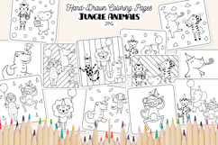 Jungle Animals Birthday Characters | Printable Coloring Page Product Image 1