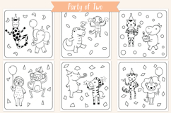 Jungle Animals Birthday Characters | Printable Coloring Page Product Image 2