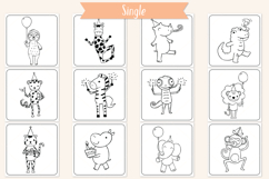 Jungle Animals Birthday Characters | Printable Coloring Page Product Image 4