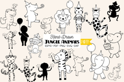 Hand-Drawn Jungle Animals Birthday Characters Product Image 1