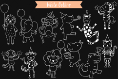 Hand-Drawn Jungle Animals Birthday Characters White Product Image 2