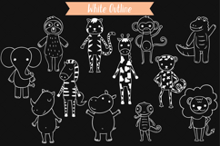 Hand-Drawn Jungle Animals Characters White Product Image 3