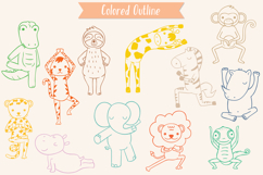 Colored Hand-Drawn Jungle Animals Characters |Yoga Exercise Product Image 4