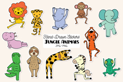 Exercising Jungle Animal Stickers | Yoga Poses Product Image 1