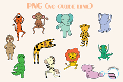 Exercising Jungle Animal Stickers | Yoga Poses Product Image 3