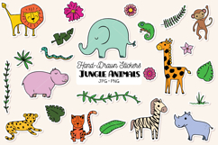 Jungle Animals Stickers | Tropical leaves, Flowers Product Image 1