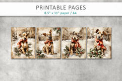 Christmas old paper, vintage animals Product Image 2