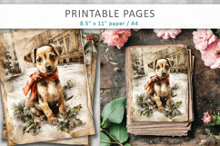 Christmas old paper, vintage animals Product Image 6