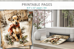 Christmas old paper, vintage animals Product Image 7