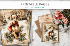 Christmas old paper, vintage animals Product Image 4