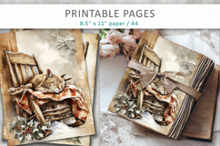 Christmas junk journal, vintage animals old paper Product Image 4