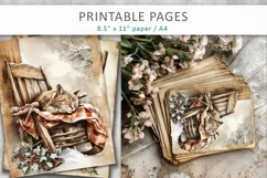 Christmas junk journal, vintage animals old paper Product Image 5