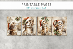 Christmas junk journal, cat old paper Product Image 2