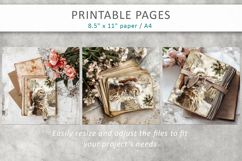 Christmas junk journal, cat old paper Product Image 8