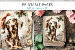 Christmas junk journal, dog old paper Product Image 3