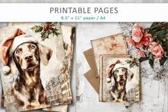 Christmas junk journal, dog old paper Product Image 6