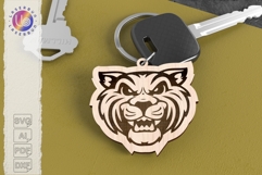 Lynx Head Keychain Design Wild Cat Laser Engraving File Product Image 1