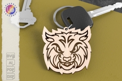 Stylized Tiger Keychain SVG Laser Engraving File Product Image 1