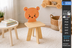 Animal Kids Chair Laser Cut Bundle | Children Furniture SVG Product Image 3