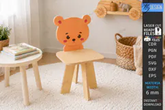 Animal Kids Chair Laser Cut | Nursery | Kids Laser | Bear Product Image 1