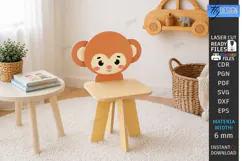 Animal Kids Chair Laser Cut | Nursery | Kids Laser | Monkey Product Image 1