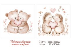 Cute Valentines day card, Love sublimation hedgehog bear Product Image 1