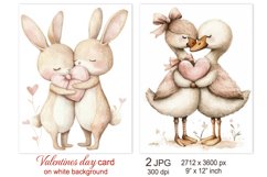 Valentines day card, Valentine sublimation, Love Swan Bunny Product Image 1