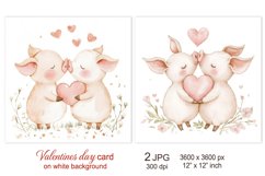 Cute Pig Valentines day card, Love Animals Valentine card Product Image 1