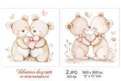 Cute Bear Valentines day card, Love Valentine sublimation Product Image 1