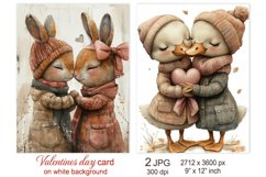 Cute Valentines day card, Love sublimation Bunny Rabbit Duck Product Image 1