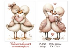 Cute Swan Valentines day card, Love Valentine sublimation Product Image 1