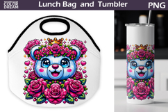Cute Bear Lunch Bag | Bear Floral Tumbler Wrap Product Image 1