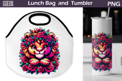 Lion Lunch Bag | Lion Flowers Tumbler Wrap Product Image 1