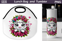Cute Sheep Lunch Bag | Sheep Floral Tumbler Wrap Product Image 1